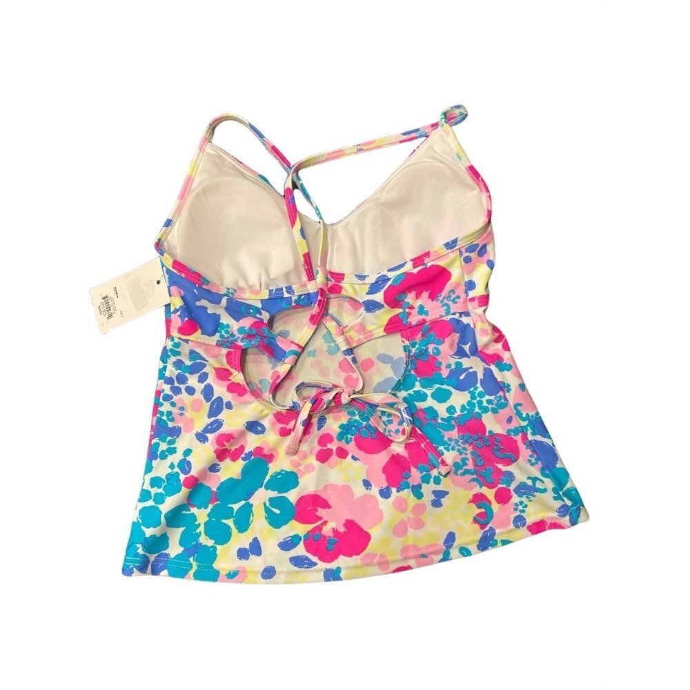 So NWT Floral Tankini Halter Pullover Swim Top Sz S Juniors - Picture 2 of 7